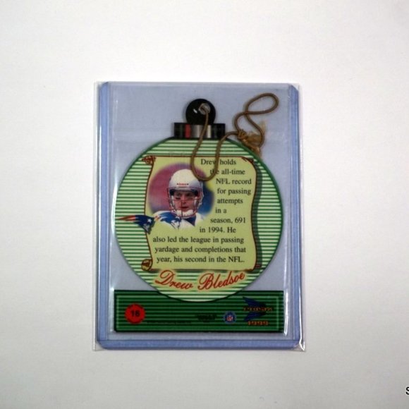 1999 Prizm Drew Bledsoe Ornaments Die Cut w/ String SSP Rare Patriots - Picture 2 of 2